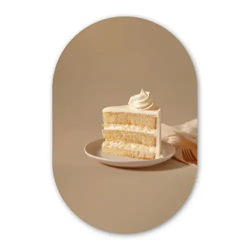 Vanilletaart - Cake - Romig Wandcirkel Ovaal Forex klein -3d