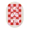 Hot - Spicy - Geruit - Rood Wandcirkel Ovaal Glas middel -3d