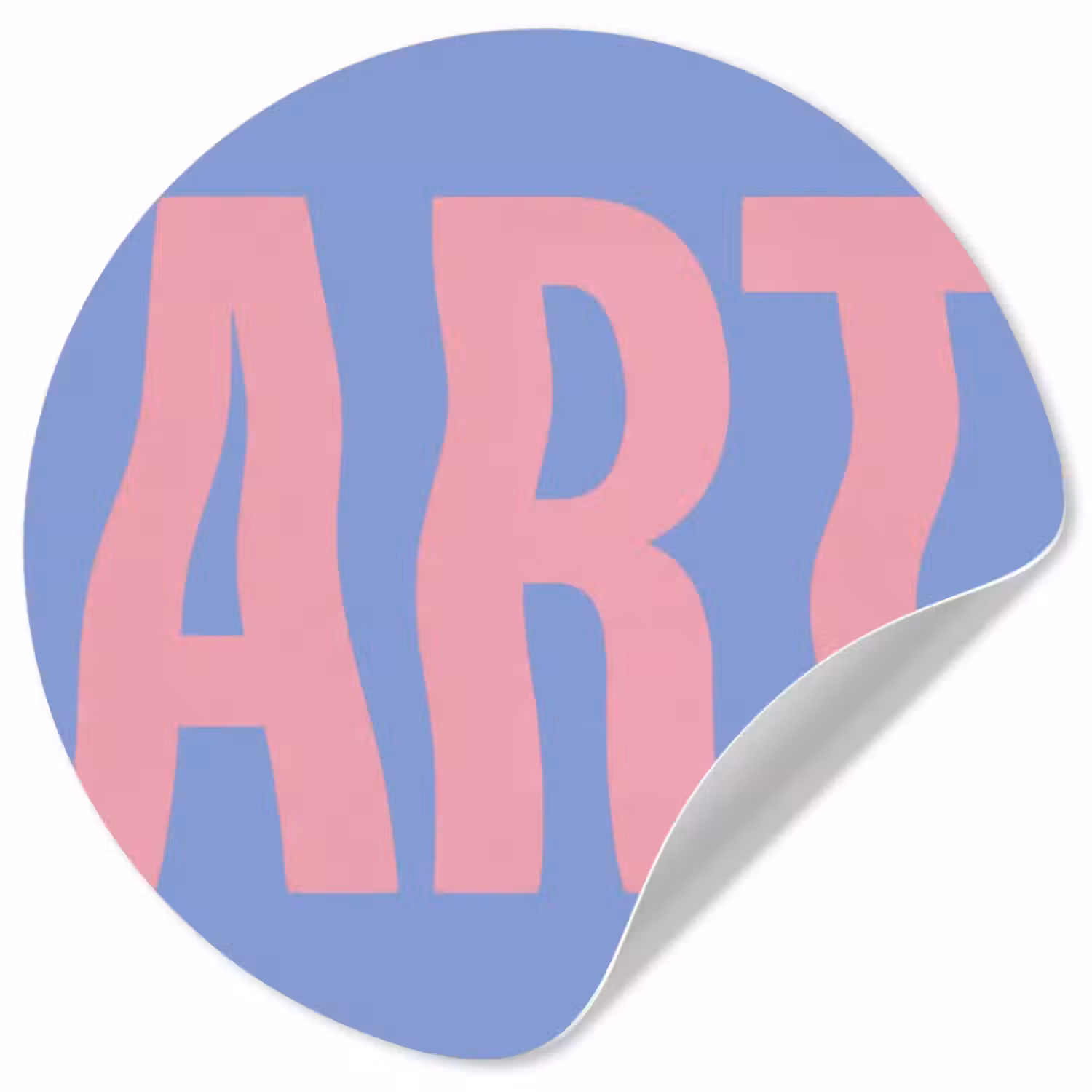 Runde Tapete - Kunst - Rosa - Blau