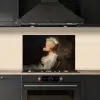 Vrouw - Barokjurk - Kauwgom keuken achterwand spatscherm klein -sfeer1