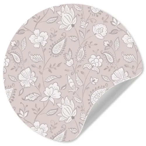 Bloemen - Getekend - Lavendel Wandcirkel behangsticker klein 186 -3d