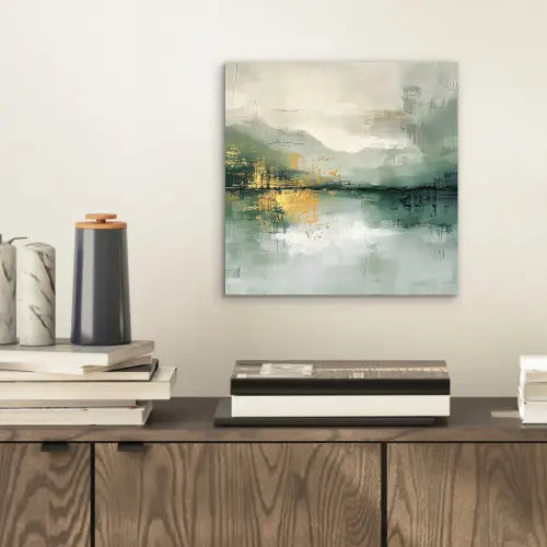 Groen - Modern - Abstract - Goud aluminium wit klein -sfeer1