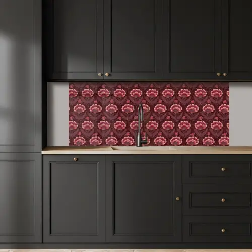 Bloemen - Waaier - Paars keuken achterwand 2 middel 871 -sfeer1