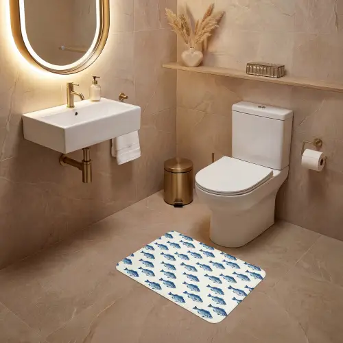 Vis - Patroon - Blauw WCmat klein 1009 -sfeer3