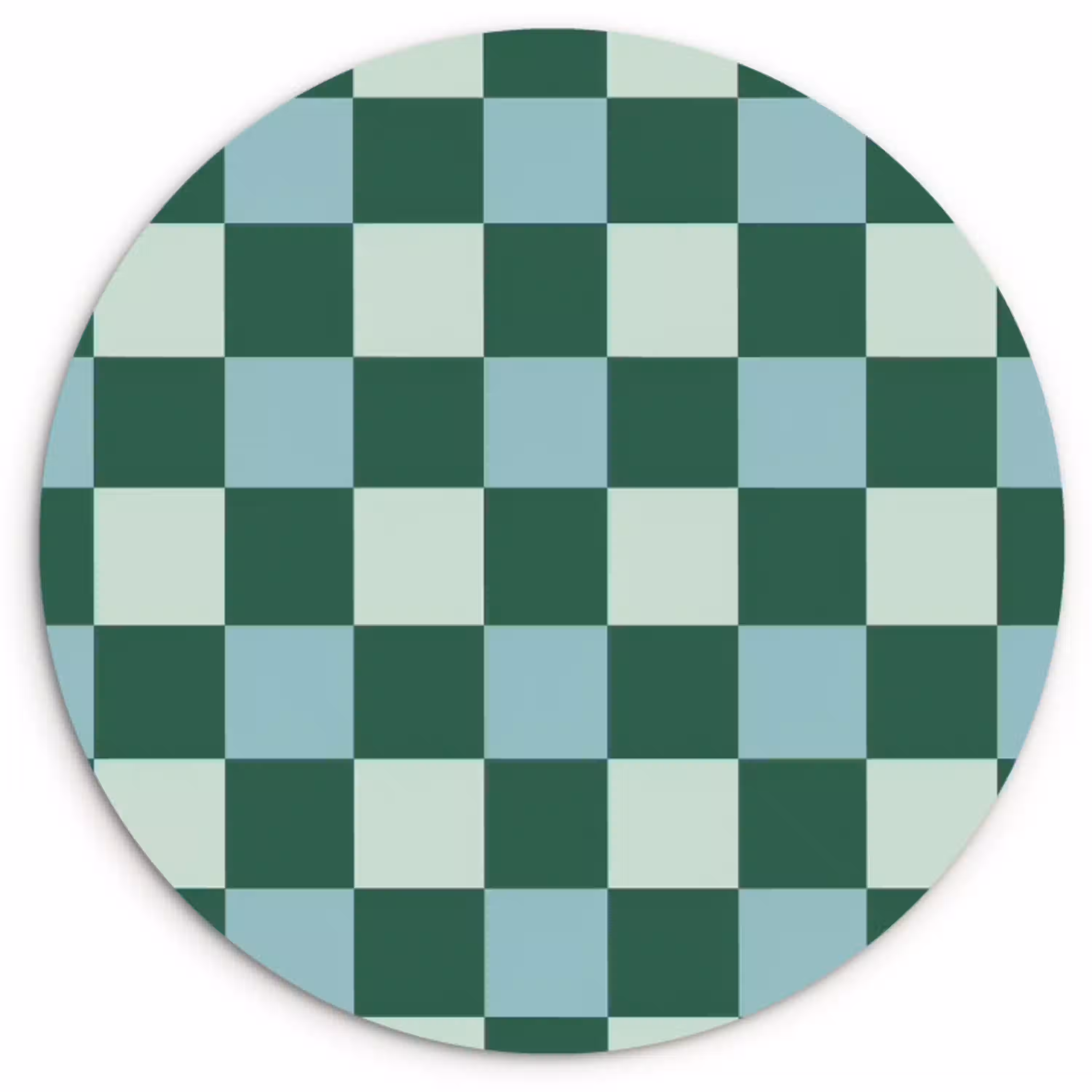 Schaakbord - Klassiek - Groen Wandcirkel kunststof plaat 5mm dik klein 188 -3d