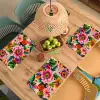 Bloemen - Kleurrijk - Roze Placemat vinyl groot -zzsfeer5_Kitchenyeah-website