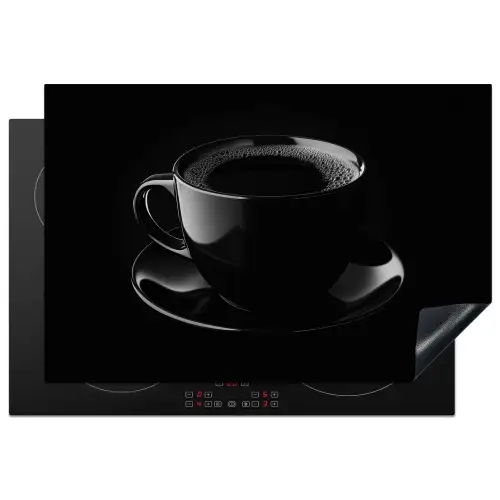 Zwart - Koffie - Kopje Inductie beschermer vinyl 3mm klein -3d