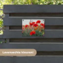 Rode klaprozen in de avondzon tuinposter los doek klein -sfeer3