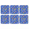 Abstract - Bloem - Blauw onderzetter kurk middel 366 -3d