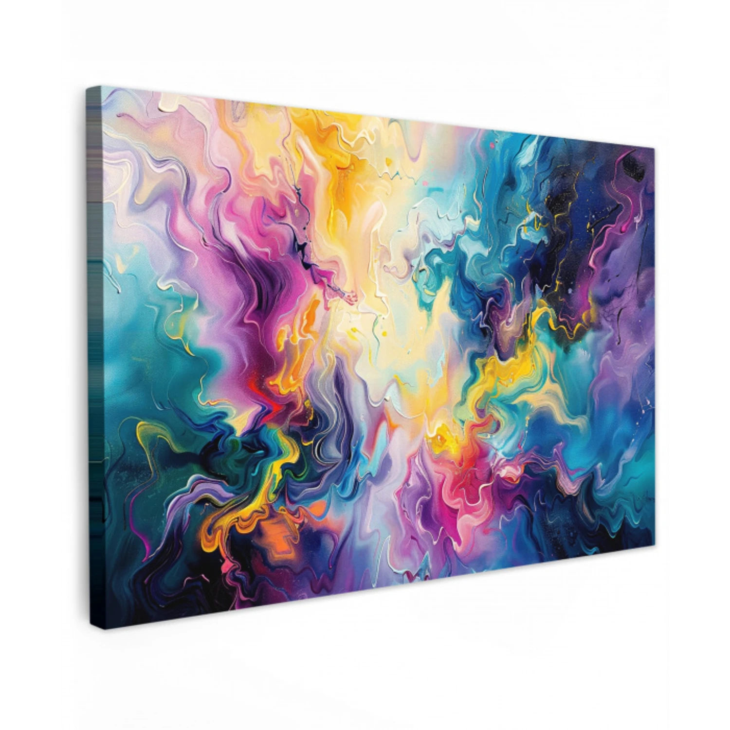 Verf - Kleurrijk - Zwart - Kleuren canvas 2cm klein -z3d