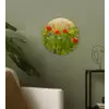 Lente - Bloemen - Rood - Klaproos - Gras - Groen Wandcirkel kunststof plaat 5mm dik klein -sfeer3