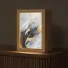 Abstract - Goud - Verf - Aesthetic - Art Light Box met kabel (Tafellamp) klein -z3d_website