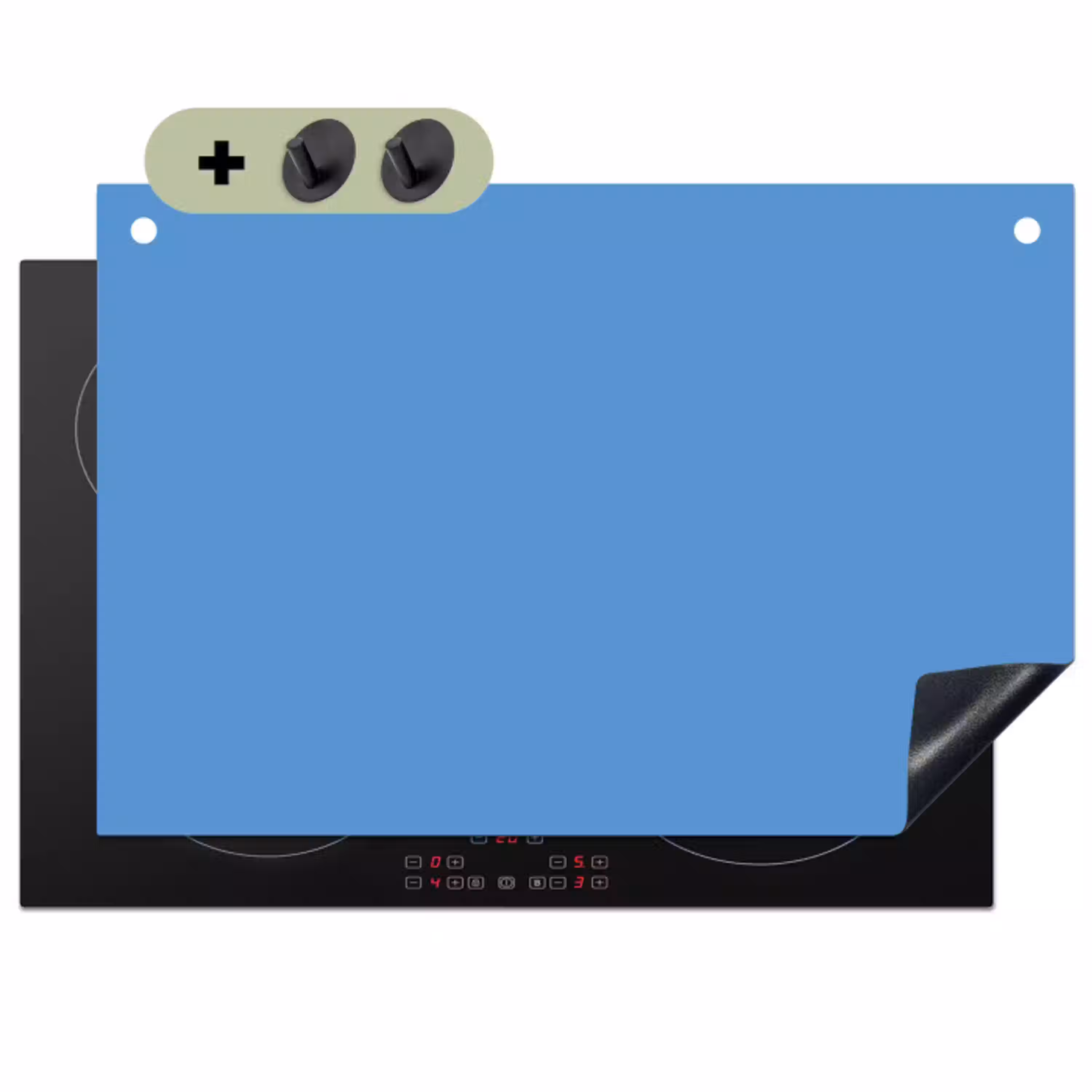 Cornflower - Blue - Blauw Inductie beschemer met haakjes klein 777 -3d