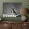 Bengaal - Kat - Tafelkleed - Zwart - Wit - Dier PET vilt klein -sfeer2