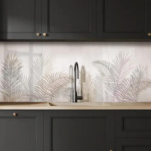 Bladeren - Beige - Botanisch - Vintage keuken achterwand 2 middel -sfeer1