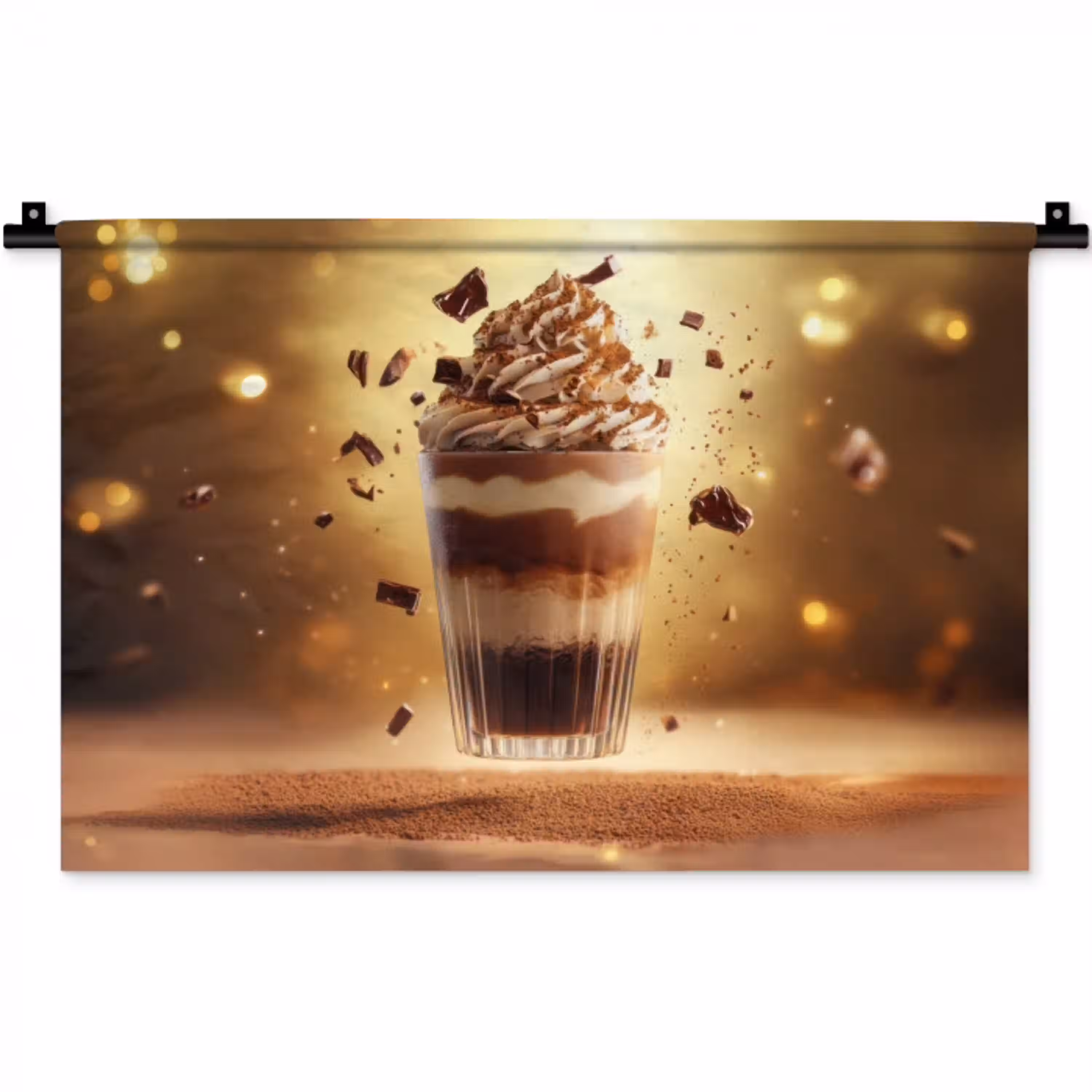 Dessert - Chocolade - Zoet - Eten Wandkleed katoen klein -zz3d