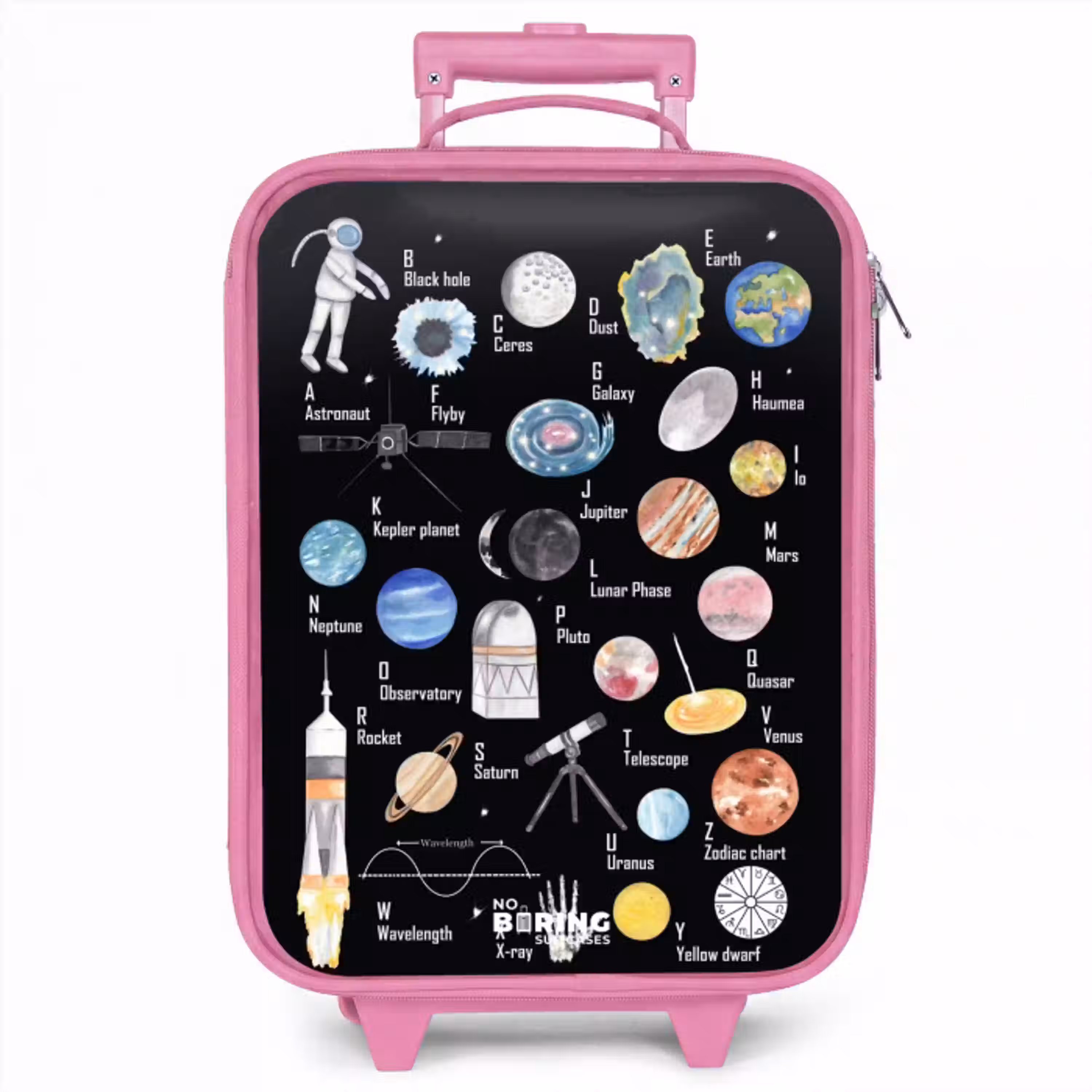 Alfabet in ruimte thema Kinderkoffer - Roze klein -zzz_website3d