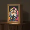 Graffiti - Wolf - Jas - Zwart Light Box met kabel (Tafellamp) klein -z3d_website