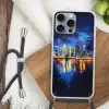 Skyline Toronto - Modern - Stadslicht - Blauw Hoesje iPhone 16 Pro Max met koord klein -sfeer4