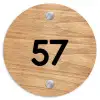 Licht hout - Traditioneel Naambord Rond klein -3d