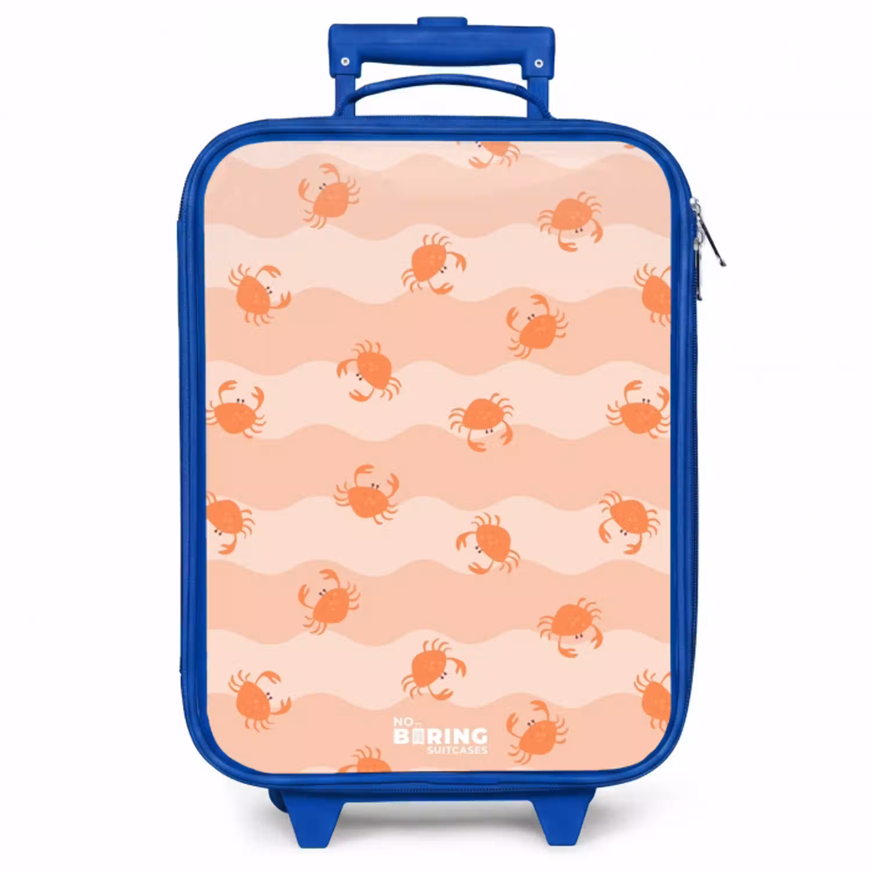 Oranje krabben op golvende achtergrond Kinderkoffer - Blauw klein -zzz_website3d