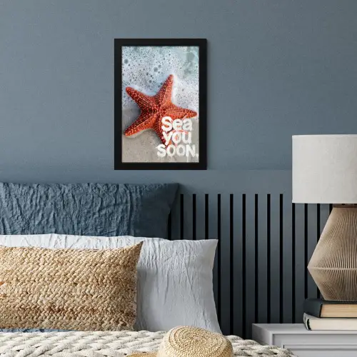 Sea you soon - Zeester - Zee fotolijst zwart zonder passe partout klein -sfeer3