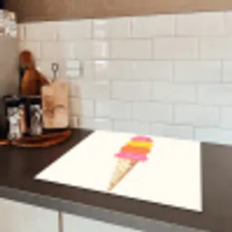 Schepijs - Hoorntje - Illustratie - Minimalistisch Inductie beschermer vinyl 3mm middel -sfeer3