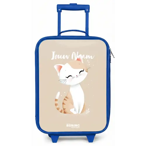 Kitten in de kleuren beige en wit Kinderkoffer - Blauw klein -zz3dotto