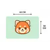 Rode panda - Groen - Cartoon Placemat vinyl groot -specs