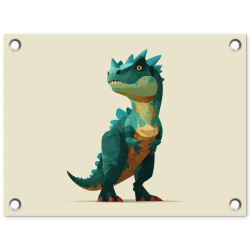Stekels - Dino - Blauw - Gespierd tuinposter los doek klein -3d