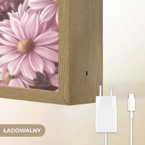 Kitten - Bloemen - Vlinders - Paars Light Box met batterij (Wandlamp kind) middel -USP_websiteoplaadbaarNL