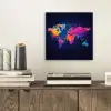Wereldkaart - Kleurrijk - Graffiti aluminium wit klein -sfeer1