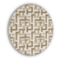Geometrisch - Retro - Bruin Akoestische PET Vilt - Rond klein 838 -3d