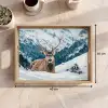 Hert - Landschap - Winter - Natuur - Dieren - Bergen Dienblad Rechthoek middel -USP_Formaat