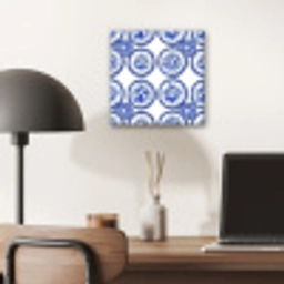 Cirkels - Bloemen - Blauw aluminium wit klein 46 -sfeer5