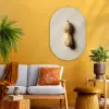 Pinda - Ruw - Beige Wandcirkel Ovaal Glas middel -sfeer4