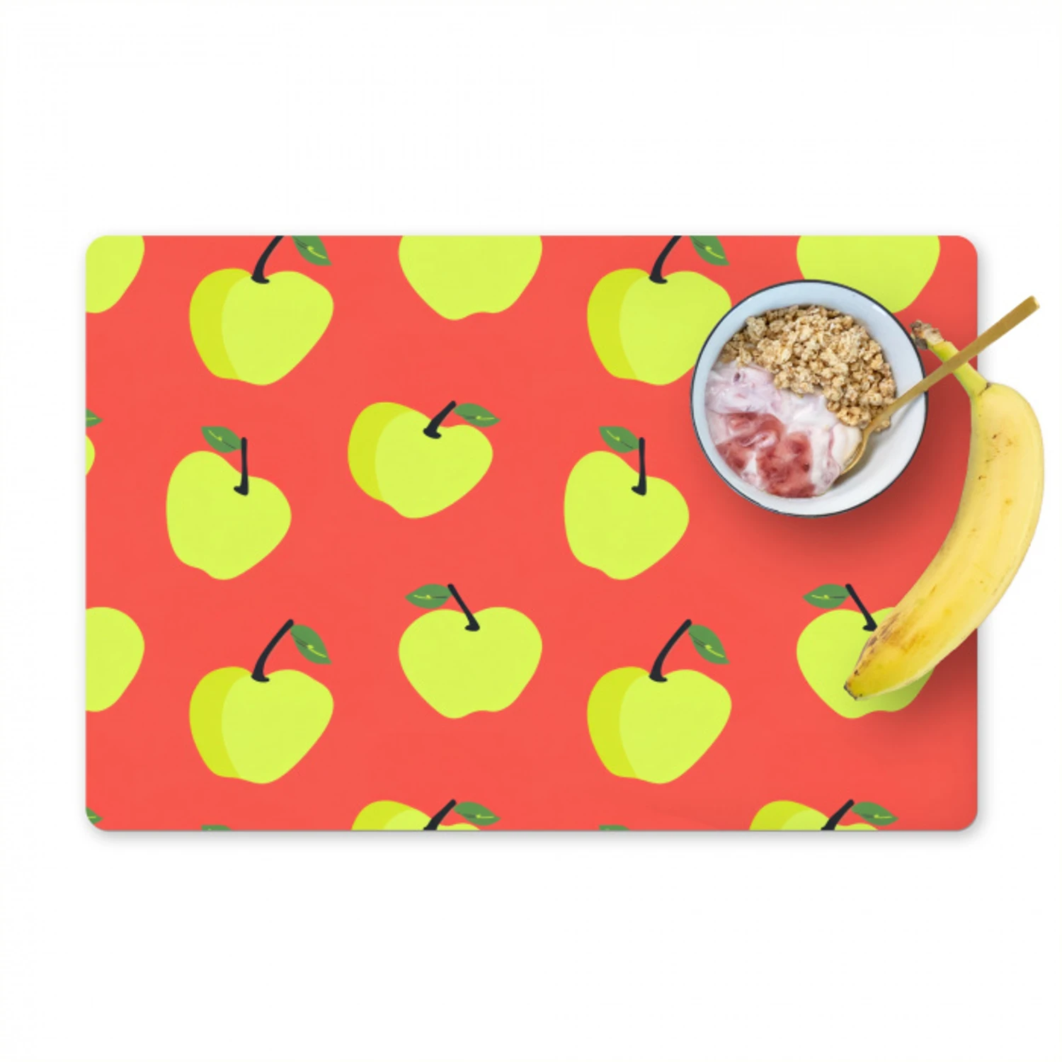 Appels - Modern - Groen Placemat vinyl groot 368 -zzzproduct_Kitchenyeah-website