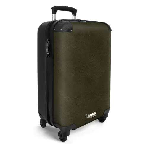 Lederen look donker groen NBS - Handbagage koffer - Kinderen Unisex middel -productfoto_3d