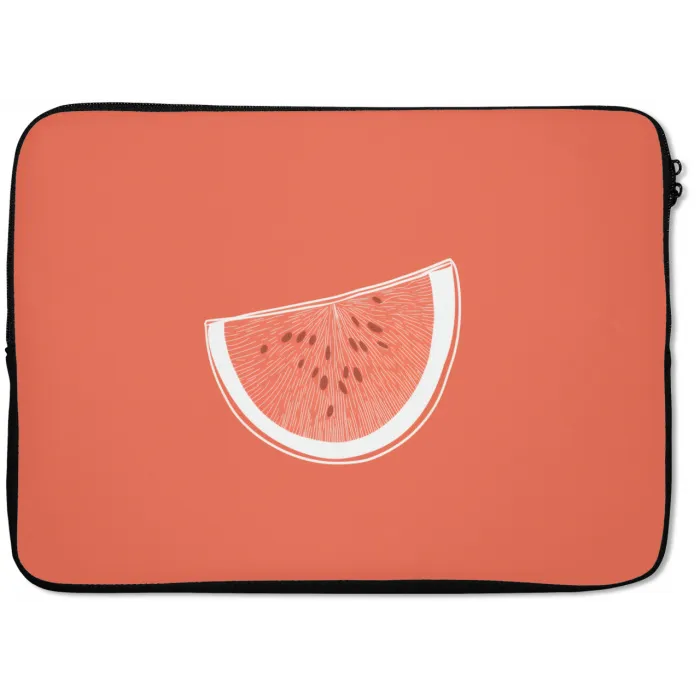 Watermeloen - Lijnen - Koraalrood laptophoes neopreen klein -zkaufland3dotto