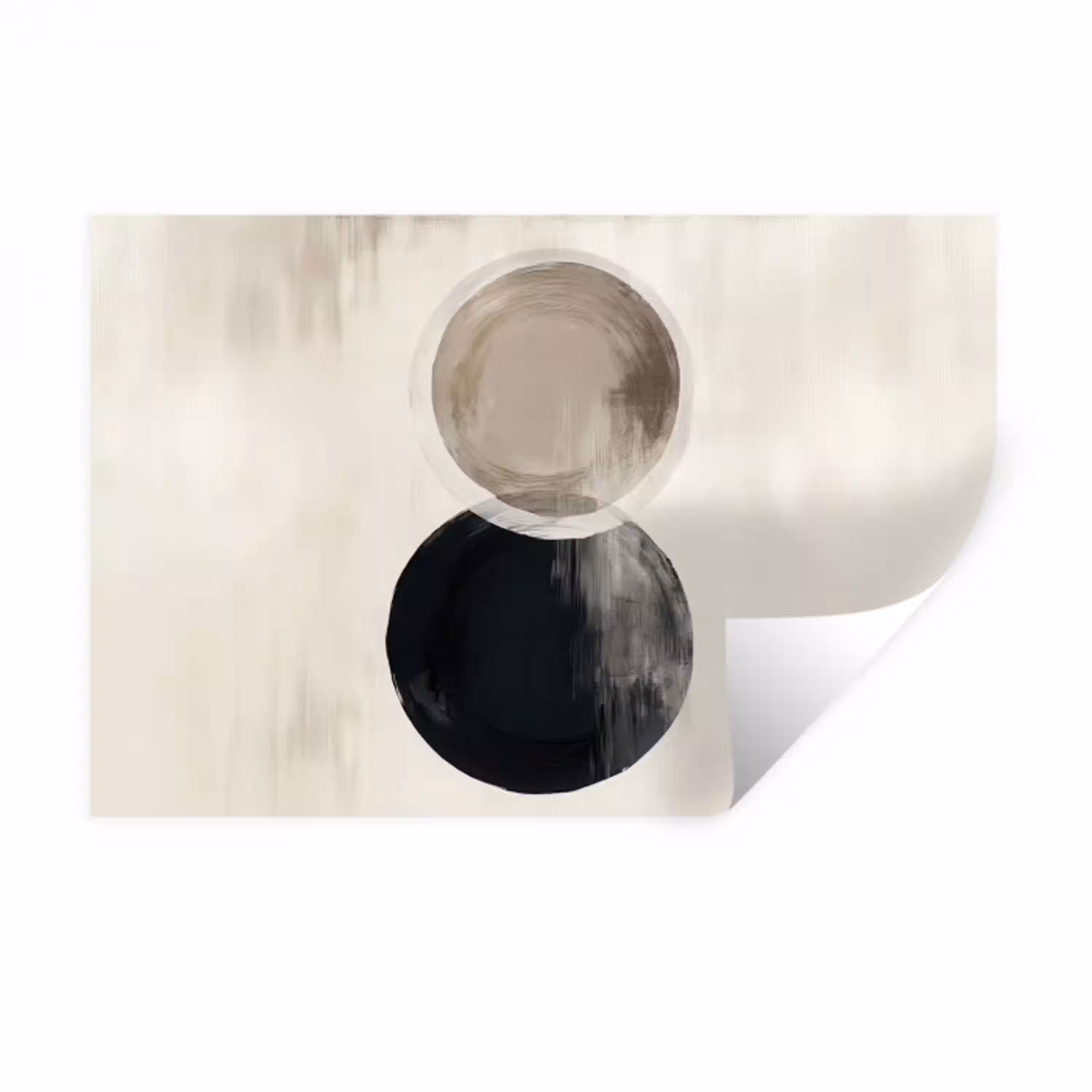 Cirkels - Vorm - Beige - Abstract Muursticker klein -3d