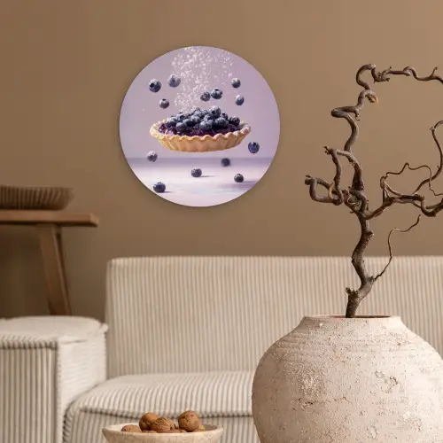 Eten - Taart - Bessen - Blauw Wandcirkel plexiglas klein -sfeer1
