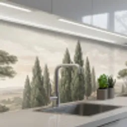 Vallei - Bos - Natuur - Groen keuken achterwand 2 middel -3d_schuin