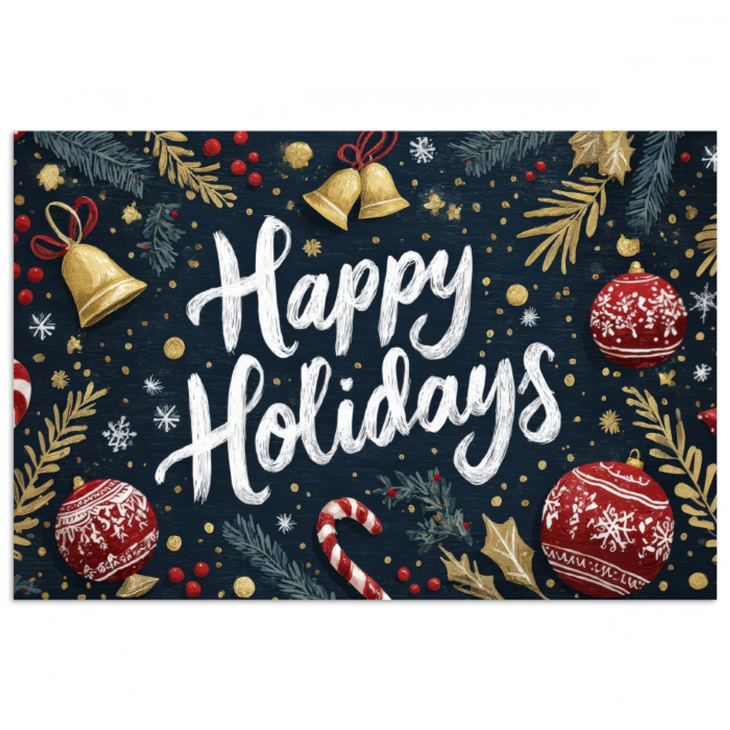 Feestelijk - Kerstgroet - Kleurrijk poster papier klein -3d