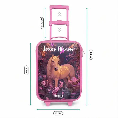 Paard - Bloemen - Paars - Vlinder Kinderkoffer - Roze klein -productfoto_formaten
