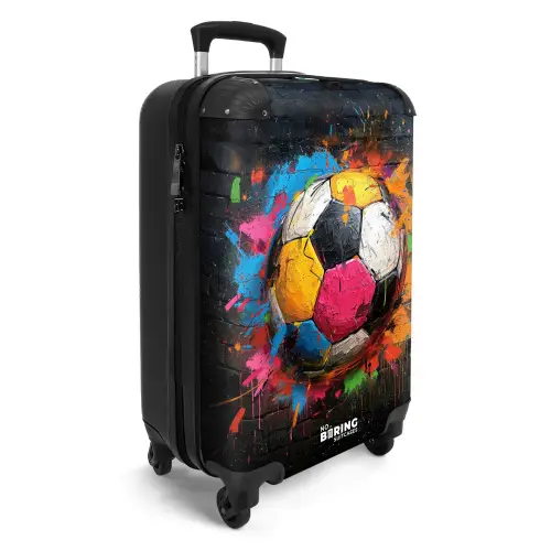 Graffiti voetbal met felle kleuren NBS - Handbagage koffer - Kinderen Unisex middel -productfoto_3d