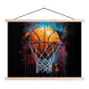 Graffiti - Basketbal - Sport - Zwart - Street art textielposter latten blank klein -3d