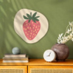 Aardbei - Minimalistisch - Rood - Fruit Wandcirkel Organisch Forex 3mm klein -sfeer2