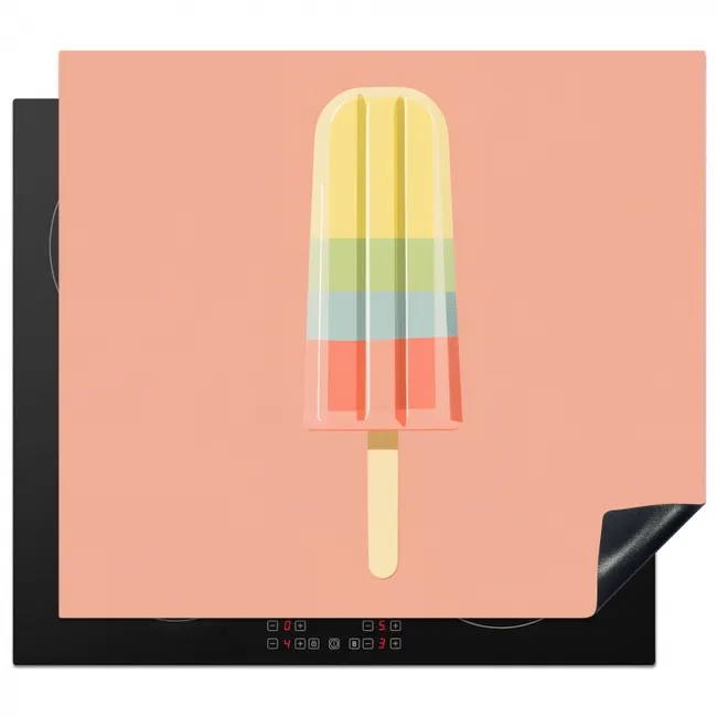 Waterijsje - Pasteltinten - Minimalistisch Inductie beschermer vinyl 3mm middel -3d