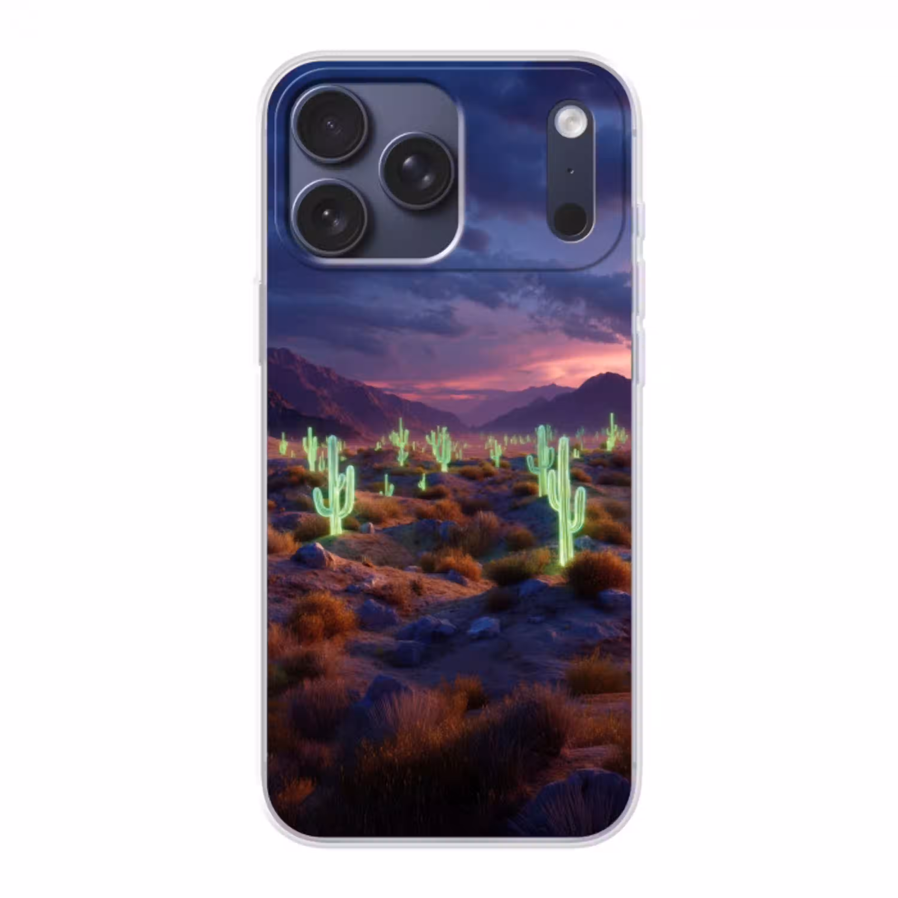 Neon cactussen - Woestijn - Zonsondergang Telefoonhoesje iPhone 17 Pro Max klein -3d