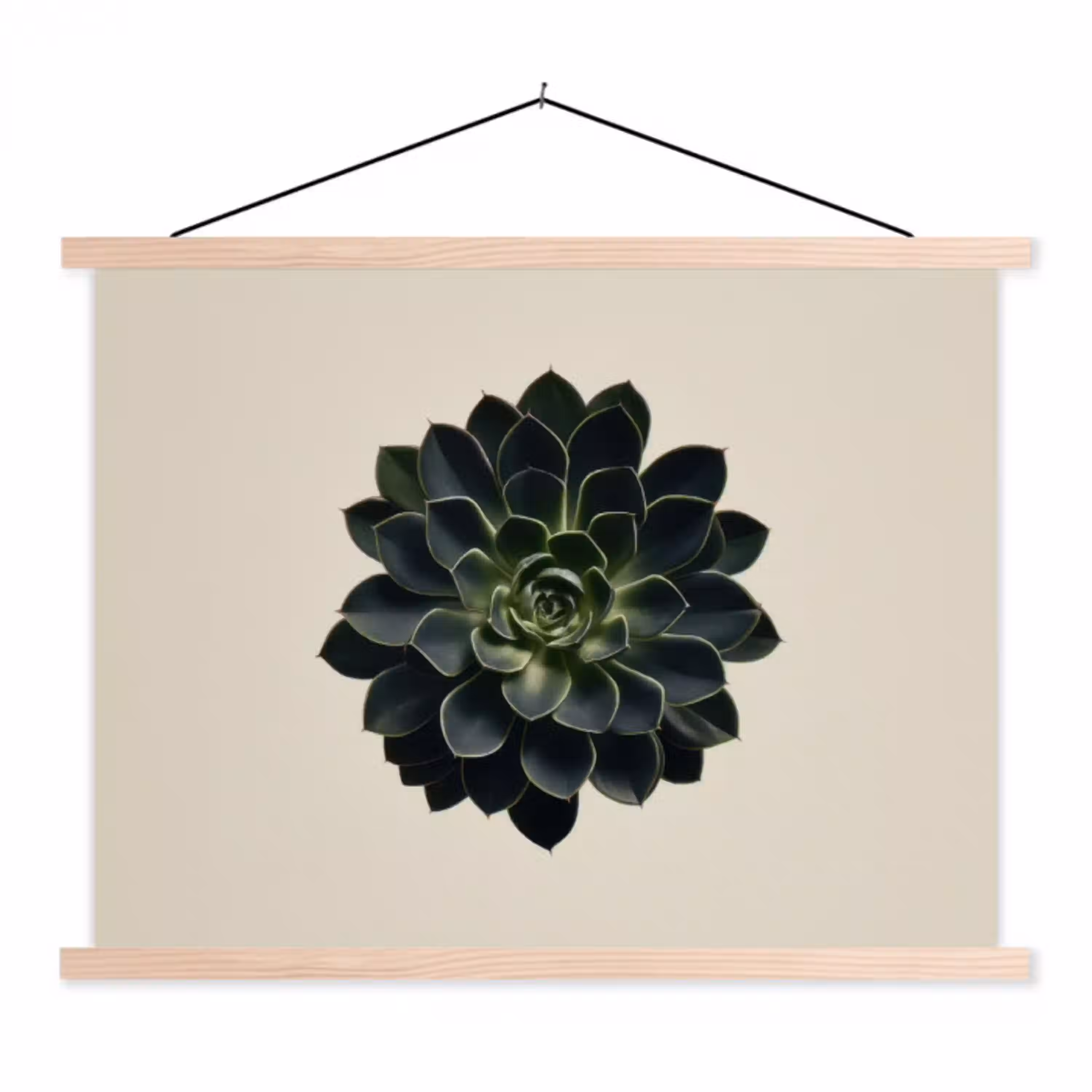 Rozet - Cirkelvormig - Donkergroen textielposter latten blank klein -3d